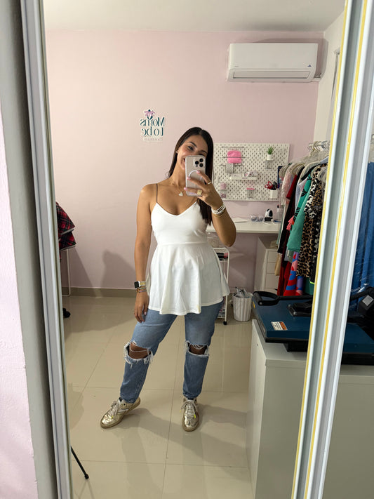 Maternity white snow top