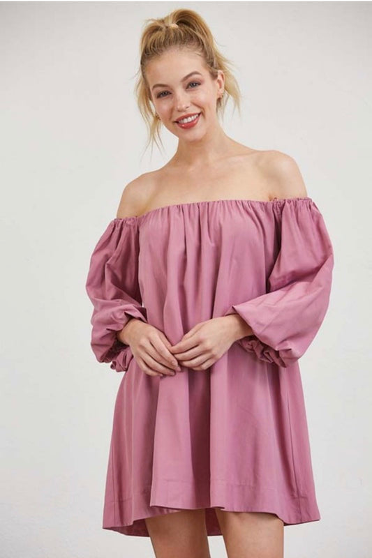 Off shoulder dress pink