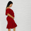 Maternity hot red dress