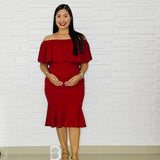 Maternity hot red dress