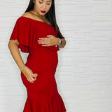 Maternity hot red dress