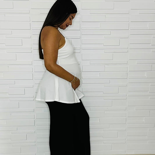 Maternity white snow top