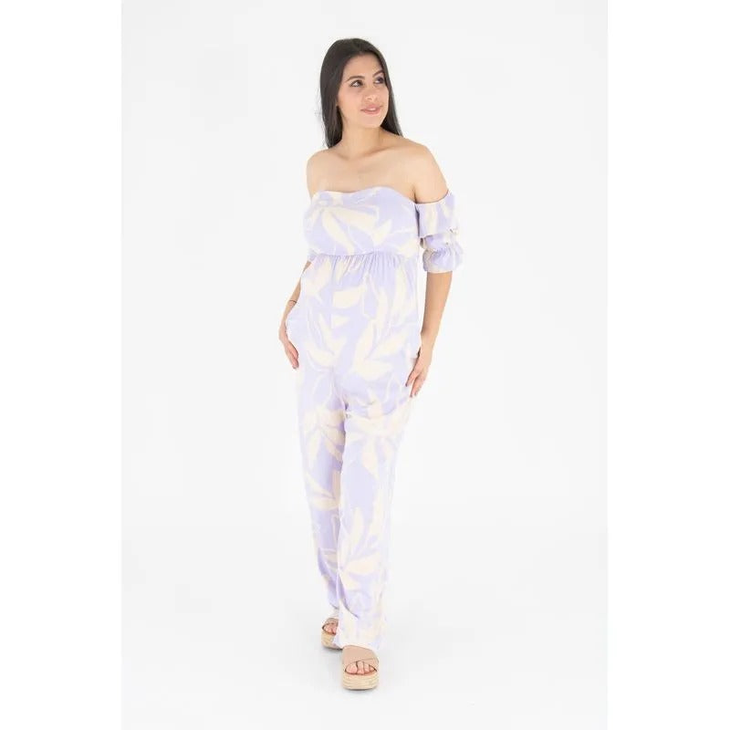 Maternity Jumpsuit Pink or Lila Flower